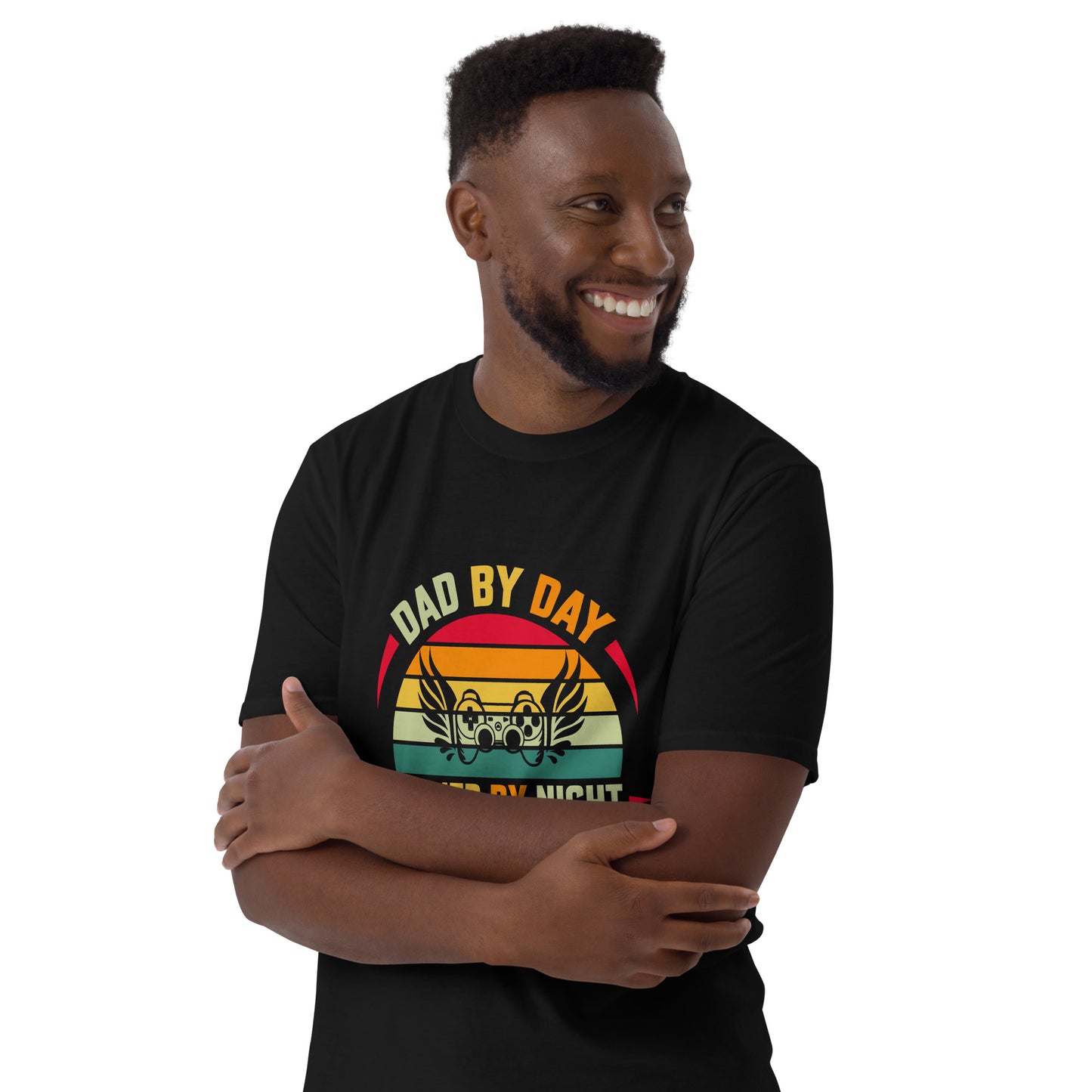 DAD BY DAY GAMER BY NIGHT - Short-Sleeve Unisex T-Shirt