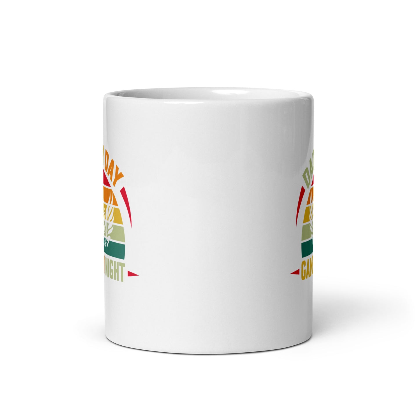 DAD BY DAY GAMER BY NIGHT - White glossy mug