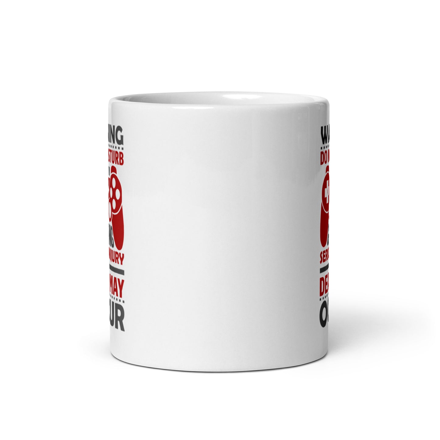 WARNING DO NOT DISTURB - White glossy mug