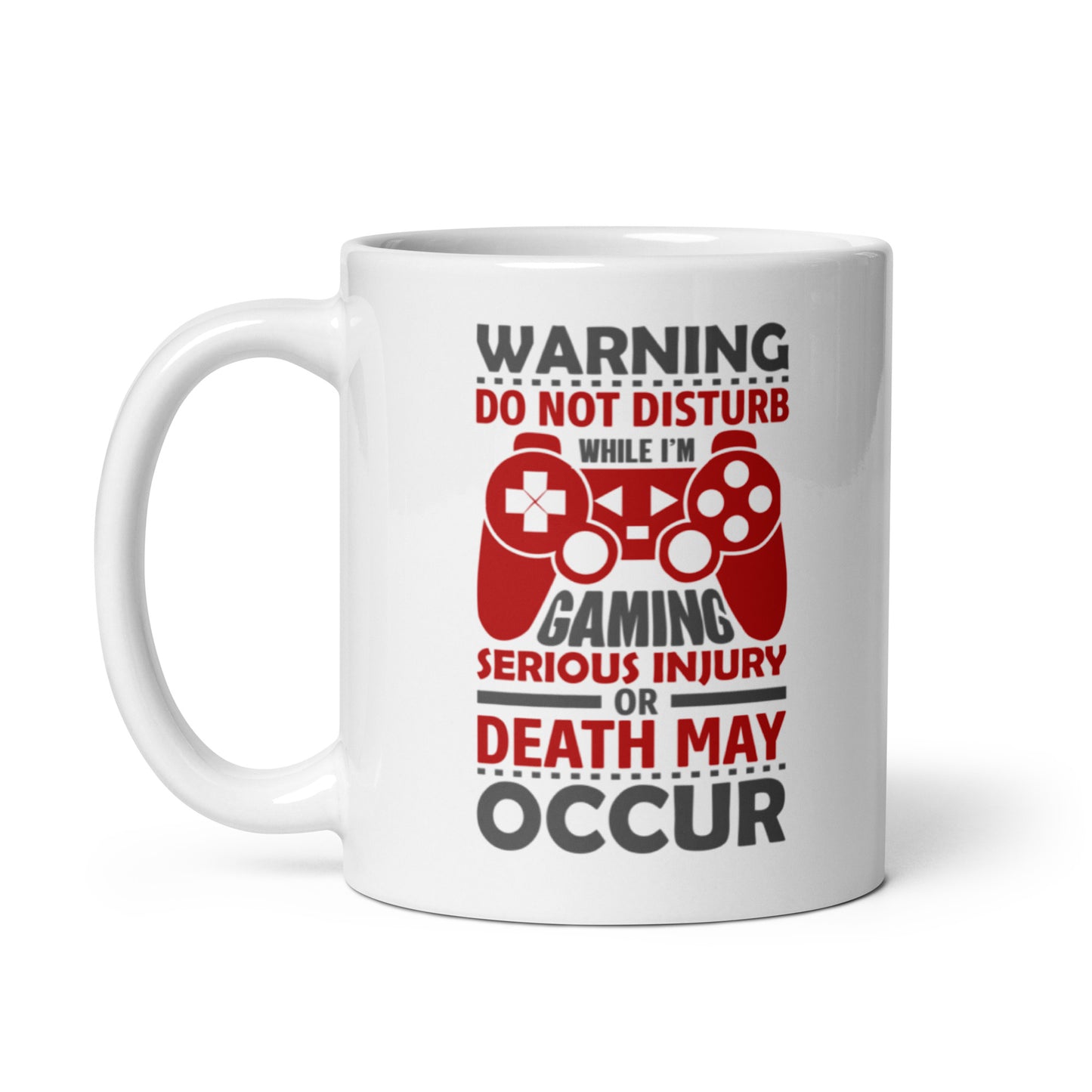 WARNING DO NOT DISTURB - White glossy mug