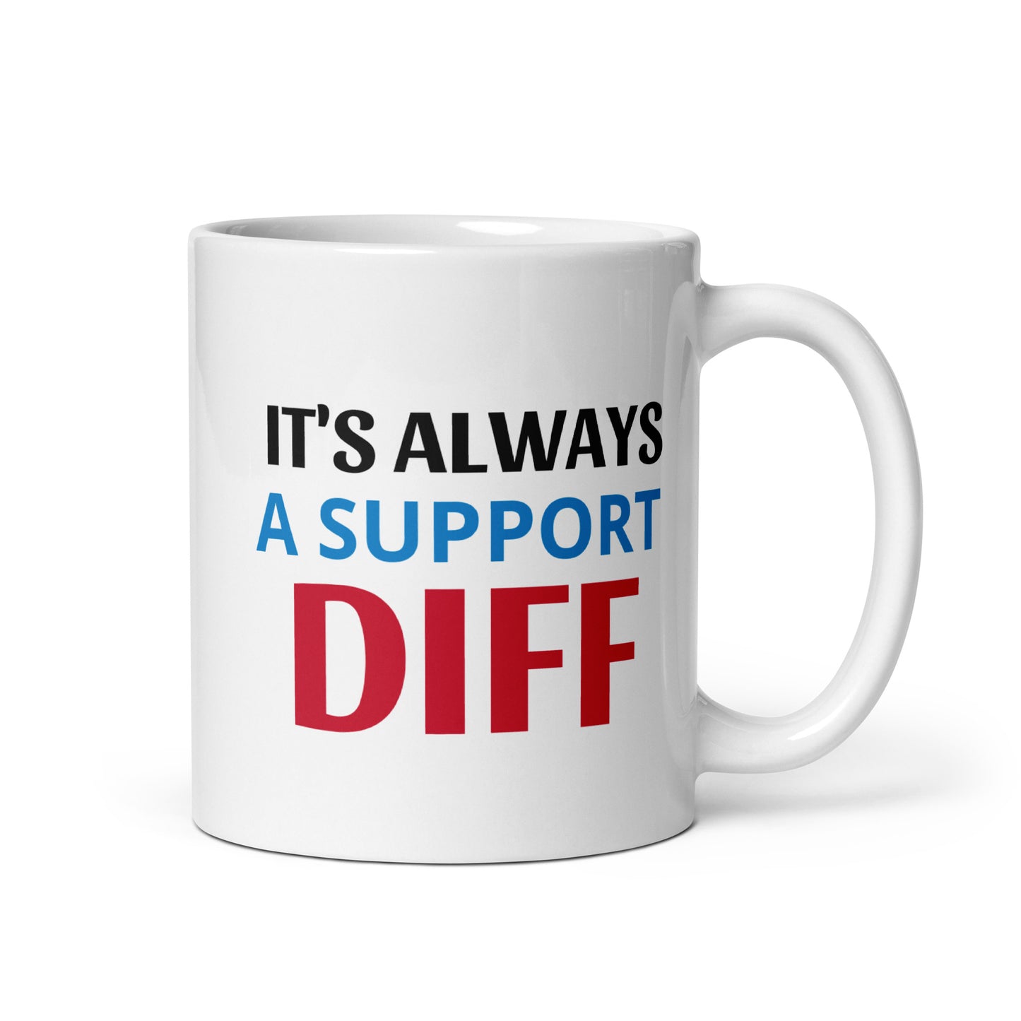 ITS ALWAYS A SUPPORT DIFF - White glossy mug