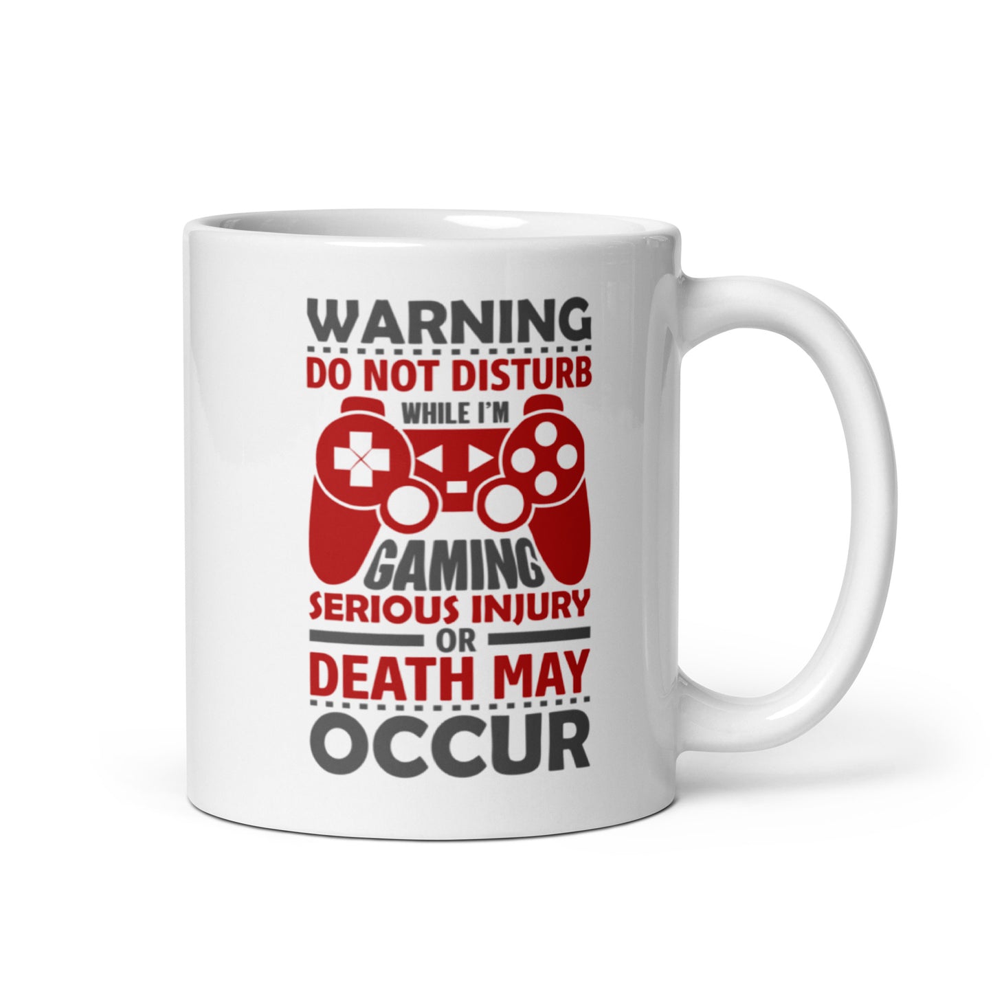 WARNING DO NOT DISTURB - White glossy mug