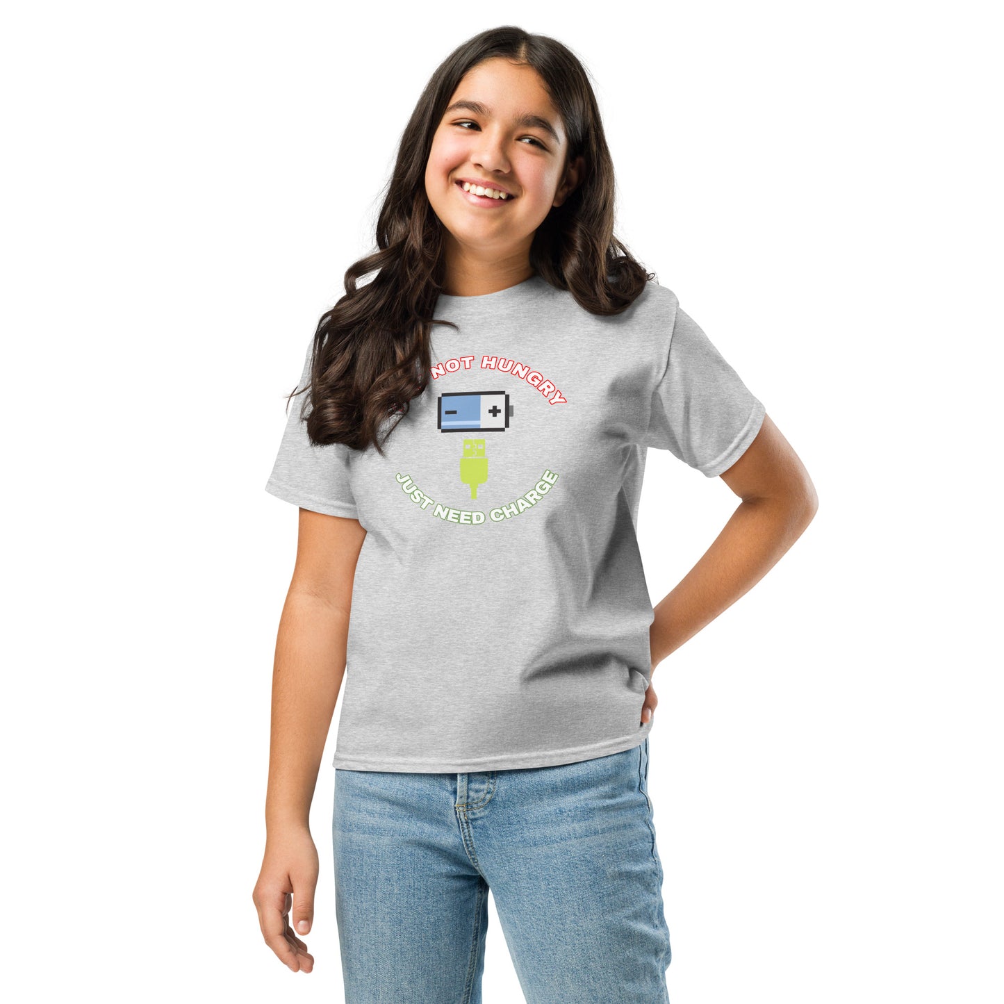 IAM NOT HUNGRY - JUST NEED CHARGE - Youth classic tee